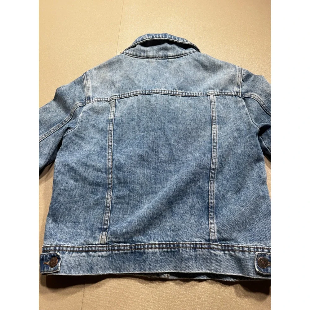 Free People Womens Light Wash Paneled Denim Trucker Jacket Blue Size S - Picture 7 of 9
